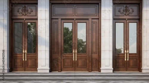 Elevate your designs with our set of modern doors. Crafted from solid wood and featuring double-glazed windows, these doors bring style and functionality to any architectural vision