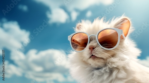 smiling funny cat with glasses desktop wallpaper