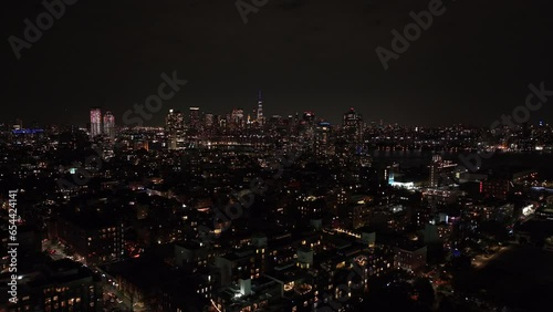 Wallpaper Mural Drone footage of Williamsburg, Brooklyn at night Torontodigital.ca