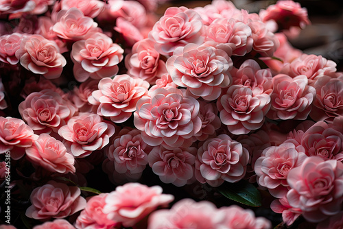 Pink camellia  flowers in garden