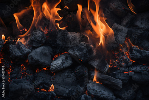 Burning charcoal background