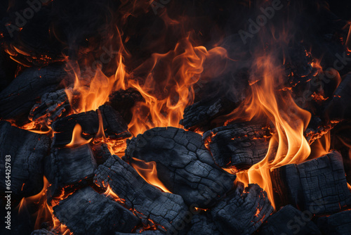 Burning charcoal background