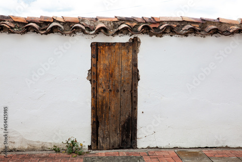 Detail of the beautiful colonial architecture of the streets of the colonial small town of Iza located in the Boyaca department in Colombia photo