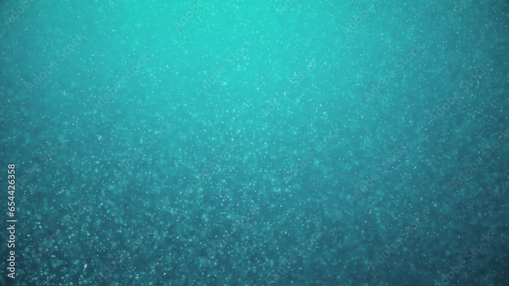 Amazing underwater scene with floating particles and plankton and light rays