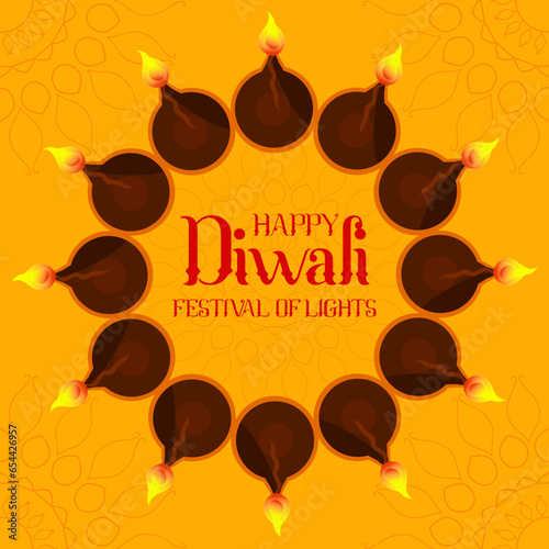 Happy Diwali Festival of light, hand drawn illustration, creative design, Background