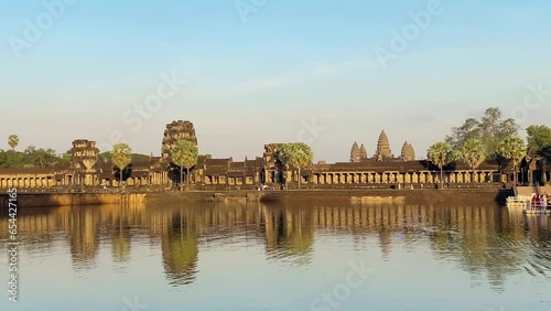 Angkor Wat, a temple complex in honor of the god Vishnu, built in the Angkor region, Siem Reap province in northern Cambodia photo