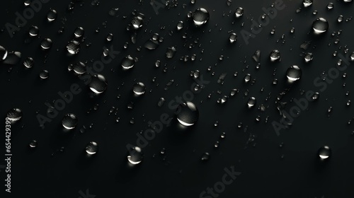 A background and wallpaper created with water drops on a black background.