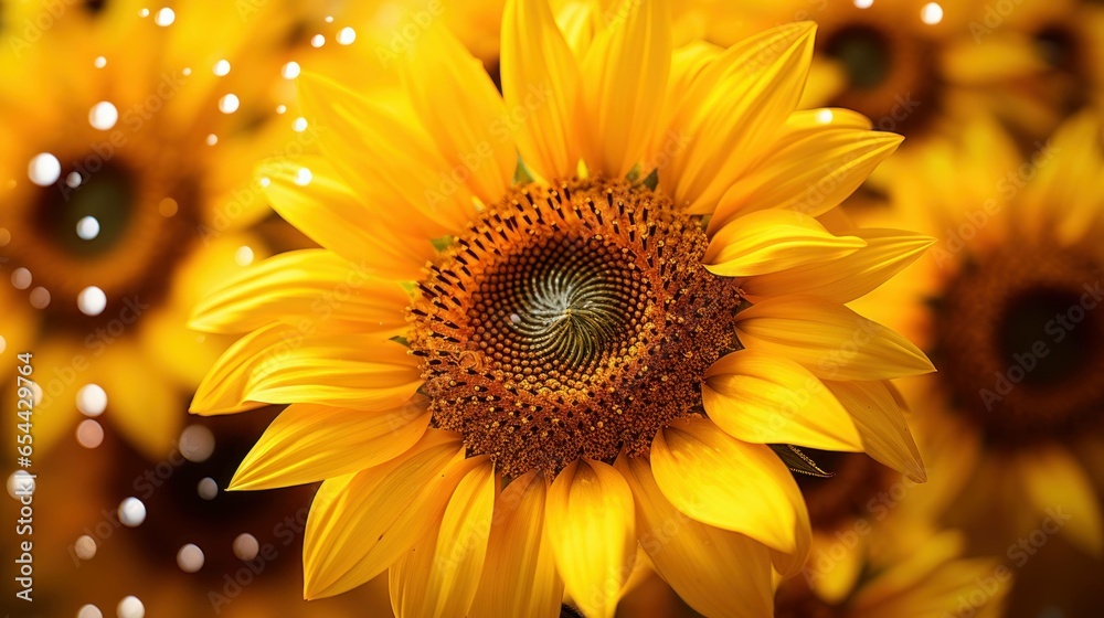 Fototapeta premium Close-up view of sunflowers.
