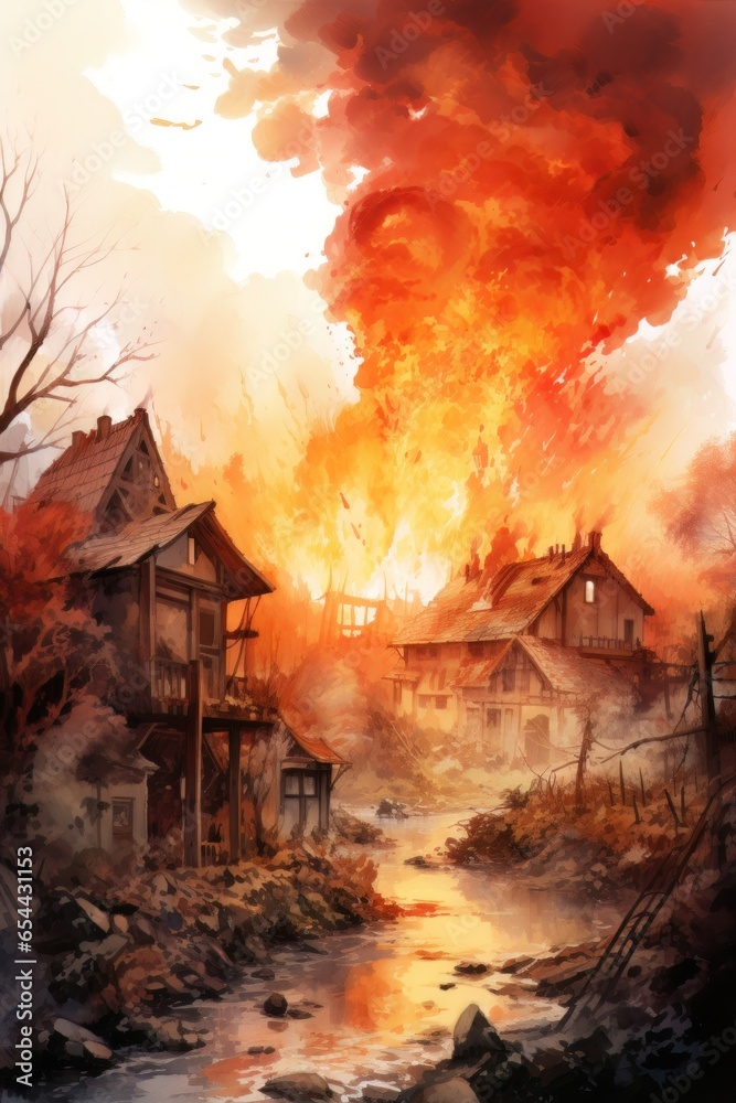 Obraz premium allegorical image of the phenomenon in watercolor style