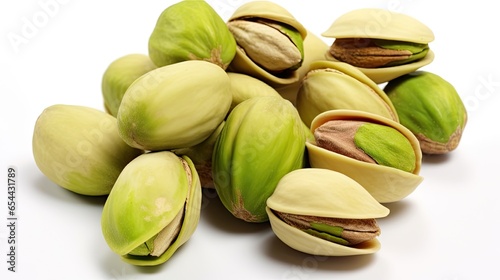 pistachio nuts on white isolated background