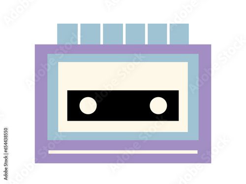 Vector audio tape recorder player in flat style
