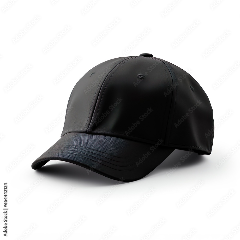 Black cap front view isolated mockup | Generative AI Black cap front view isolated mockup | Generative AI