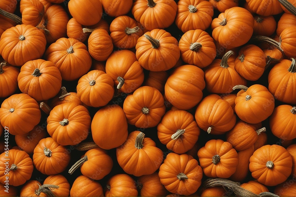 Halloween mystical background of a pumpkins with flowers close-up photography. Generative AI Halloween mystical background of a pumpkins with flowers close-up photography. Generative AI