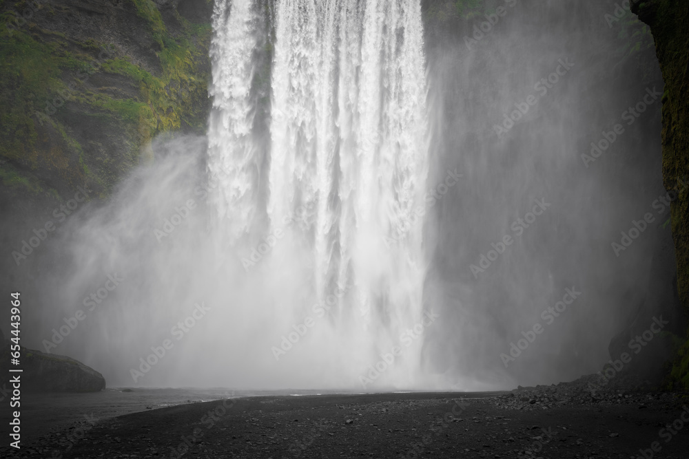 Skogafoss Waterfall in front of the falls in Iceland Skogafoss Waterfall in front of the falls in Iceland