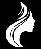 Ilustración de rostro femenino en fondo negro