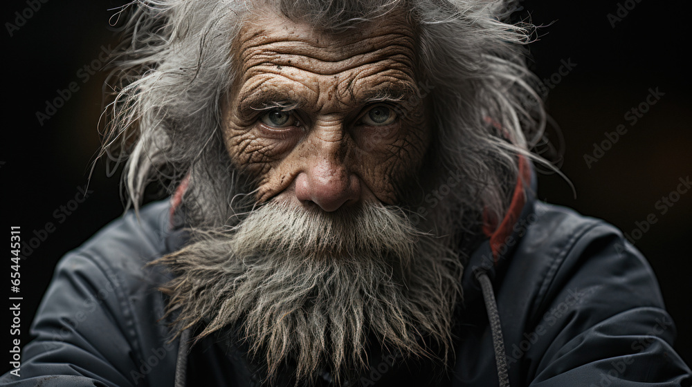 Close-up portrait photography of a grinning old Man - Embracing Culture with Fur-lined Coat and Traditional Hat. Close-up portrait photography of a grinning old Man - Embracing Culture with Fur-lined Coat and Traditional Hat.