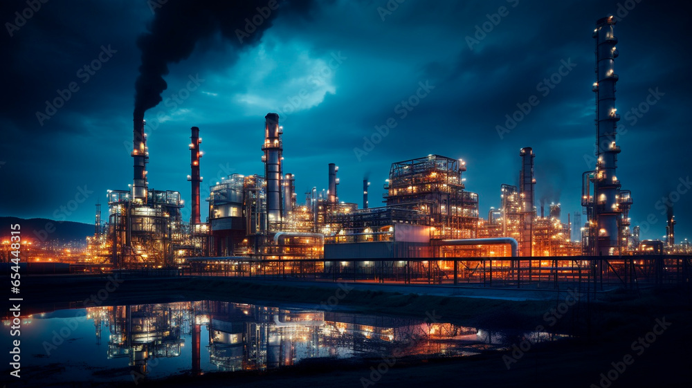 Obraz premium realistic photo Energy Industry: Includes the production of electricity and the manufacture of equipment for the production and distribution of energy. Generative AI