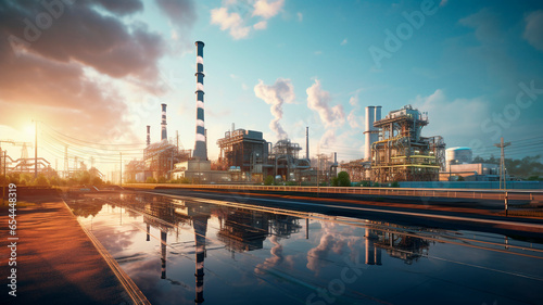 realistic photo Energy Industry: Includes the production of electricity and the manufacture of equipment for the production and distribution of energy. Generative AI