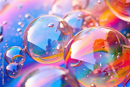 Vibrant psychedelic soap bubble abstraction