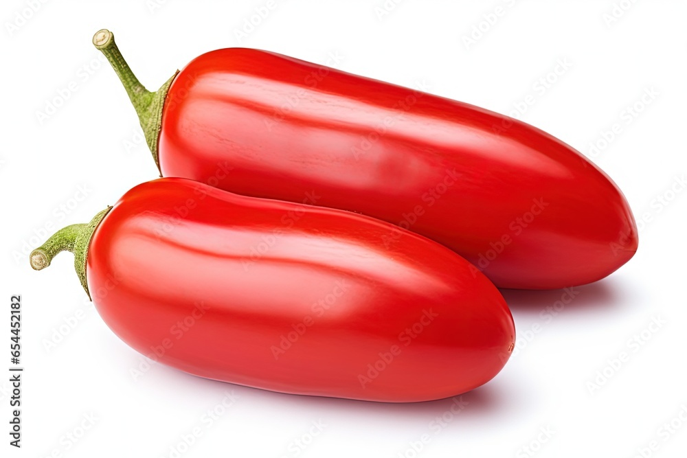 White background and clipping path included in isolated San Marzano plum or Roma tomato image for graphic design