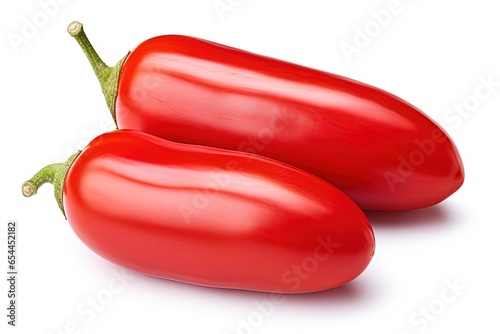 White background and clipping path included in isolated San Marzano plum or Roma tomato image for graphic design © The Big L