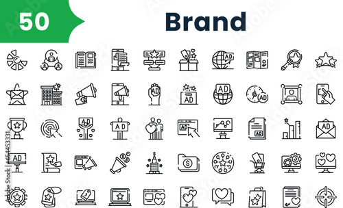Set of outline brand Icons. Vector icons collection for web design, mobile apps, infographics and ui