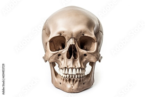 White background with clipping path isolated skull