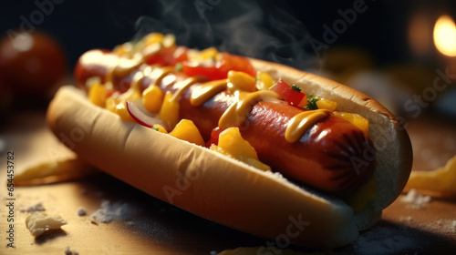 A perfectly prepared hot dog ready to be served