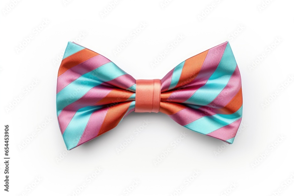 White background with isolated color bow tie