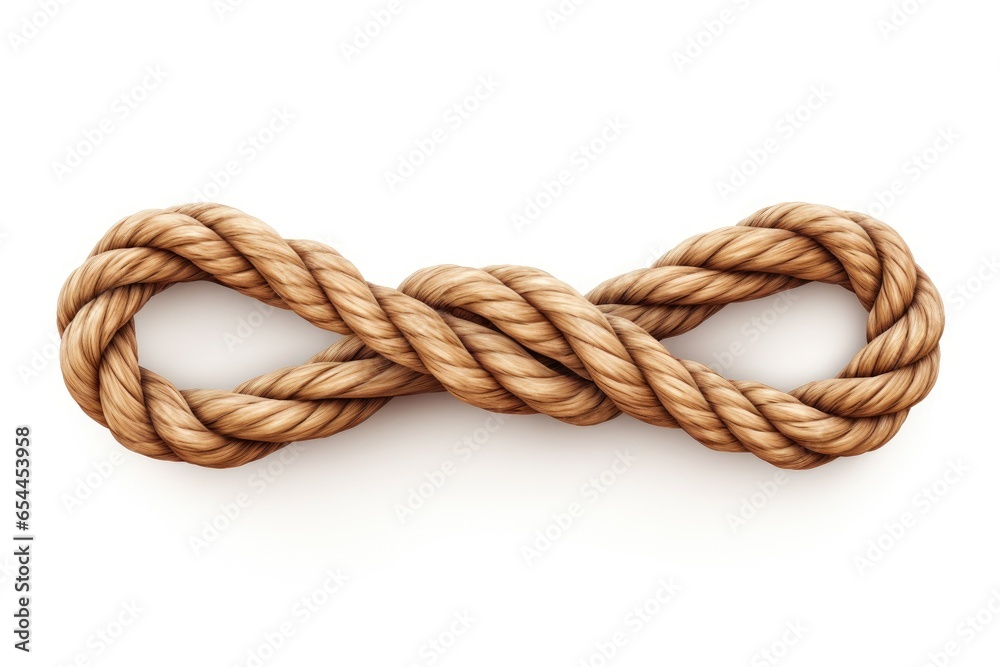 White background with isolated knotted ropes White background with isolated knotted ropes