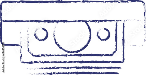 Money withdrawal hand drawn illustration