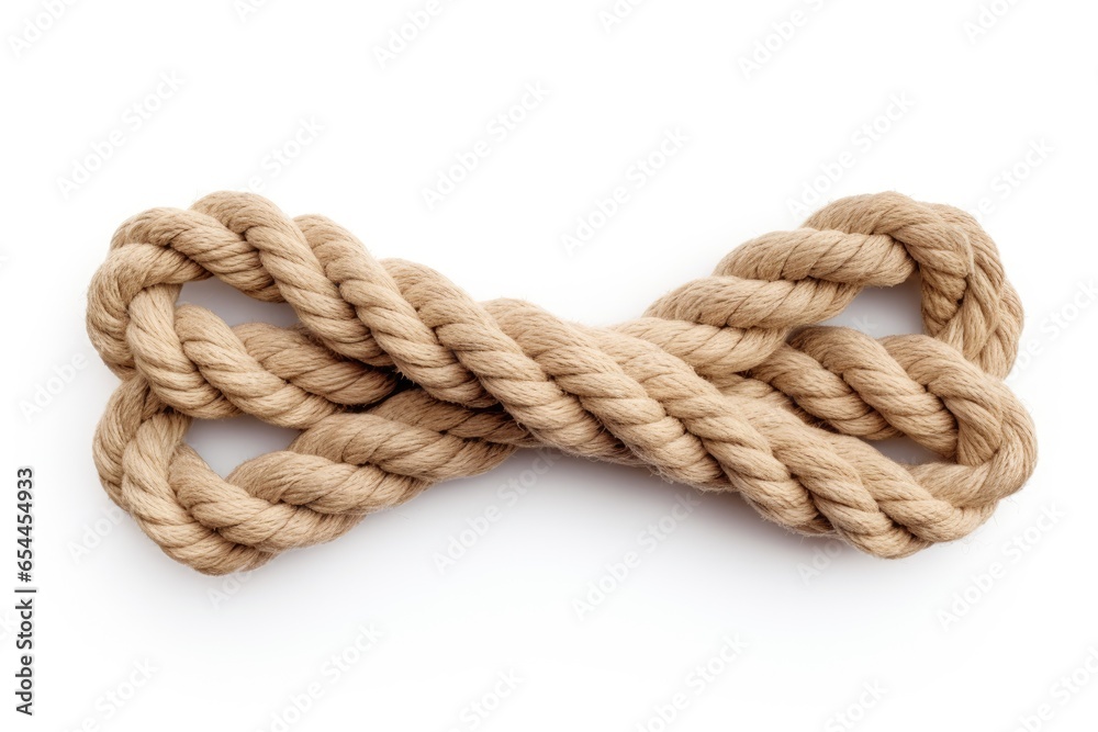 White isolated cotton rope curled White isolated cotton rope curled