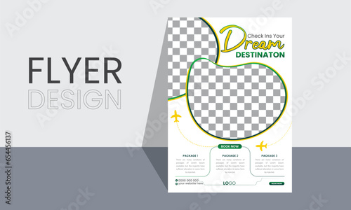 Flyer design template travel corporate educational flyer brochure vector design