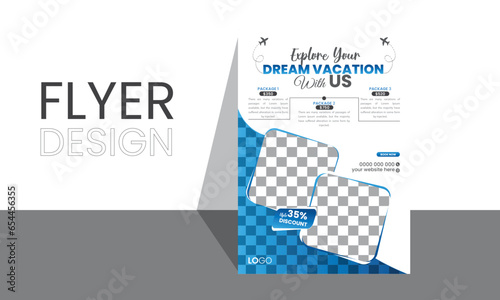 Flyer design template travel corporate educational flyer brochure vector design