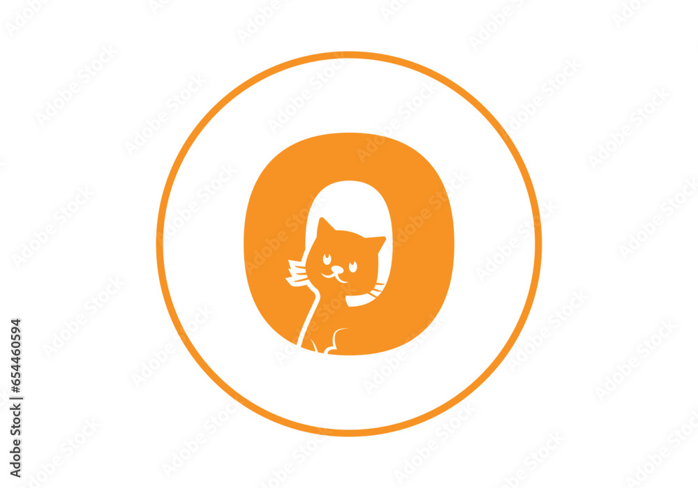 Cat Logo of Kitty Initial Letter O Animal Cats veterinary shop icon symbol veterinarian clip art vector Cat Logo of Kitty Initial Letter O Animal Cats veterinary shop icon symbol veterinarian clip art vector