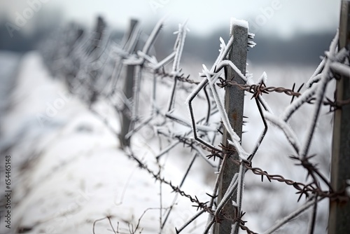 Wintry wall barb wire