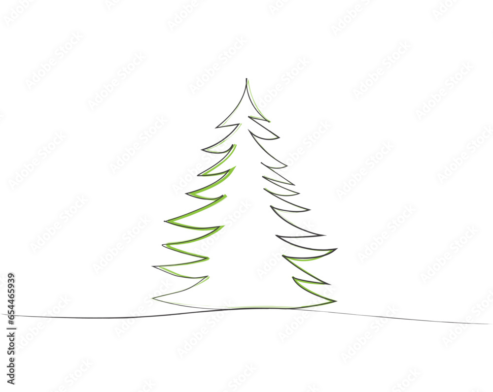 Merry Christmas tree outline greeting card vector illustration design. Greeting card. Xmas tree. Merry Christmas tree outline greeting card vector illustration design. Greeting card. Xmas tree.