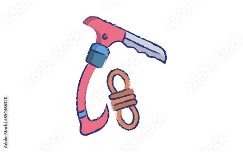 Ice Axe hand drawn illustration 