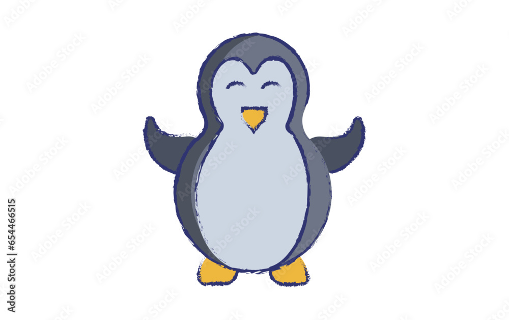 Fototapeta premium Penguin hand drawn illustration 