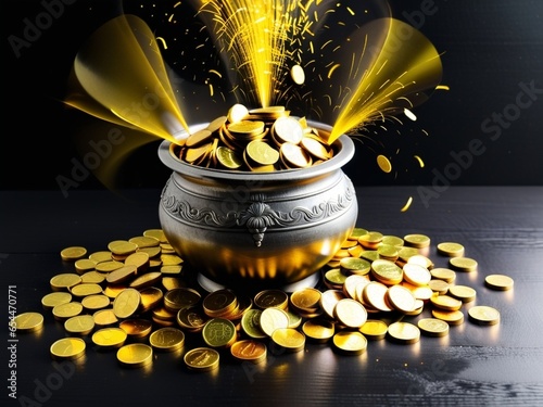 Golden Opulence Diwali s Overflowing Prosperity. AI Generated.