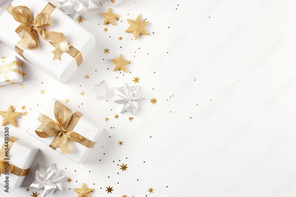 Christmas gift boxes on white background Christmas gift boxes on white background