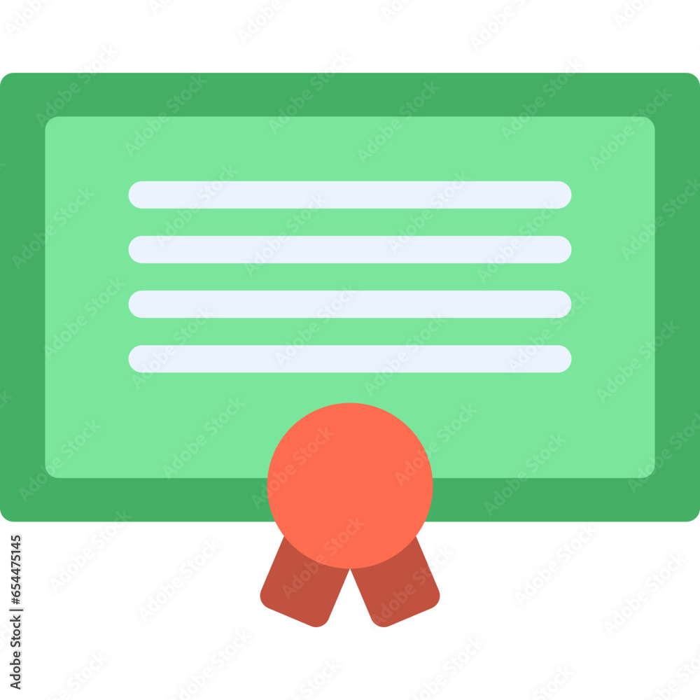 Certificate icon on transparent background