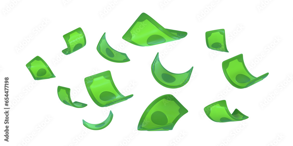 3D green dollar in cartoon style. Business and finance object for banner design. Vector illustration 3D green dollar in cartoon style. Business and finance object for banner design. Vector illustration