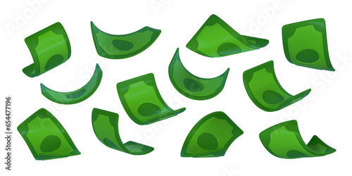 3D green dollar in cartoon style. Business and finance object for banner design. Vector illustration