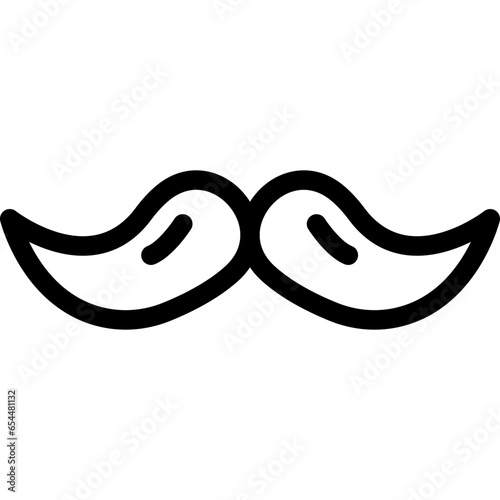 Mustache icon on transparent background