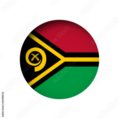 Vanuatu flag - behind the cut circle paper hole with inner shadow.