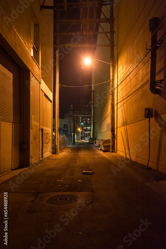 Las Vegas calm backstreet by night with nobody, Nevada, USA