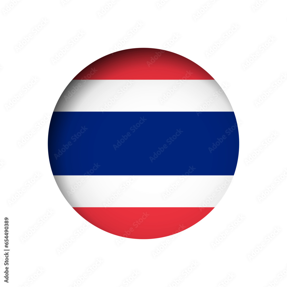 Thailand flag - behind the cut circle paper hole with inner shadow. Thailand flag - behind the cut circle paper hole with inner shadow.