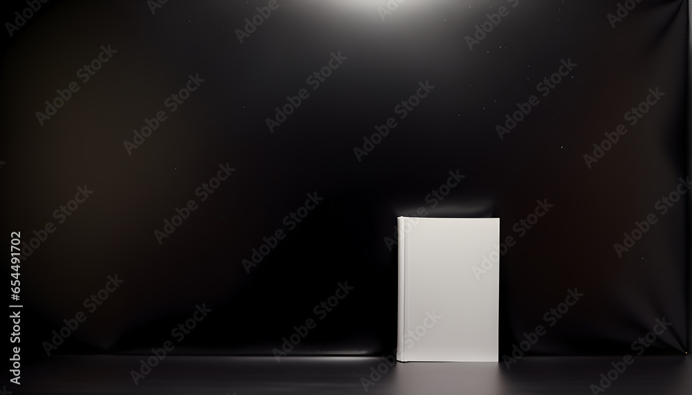 Blank book on the black surface Blank book on the black surface