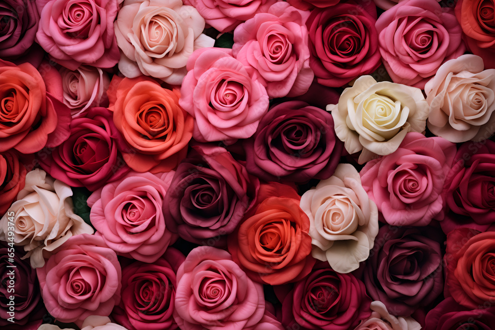 floral background, rosebuds close-up, top view. roses. floral background, rosebuds close-up, top view. roses.